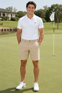 Hollister Golf Flex Khaki Performance Shorts Men's Size 30 Beige